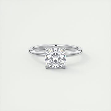 2CT Cushion Cut Moissanite Solitaire Engagement Ring