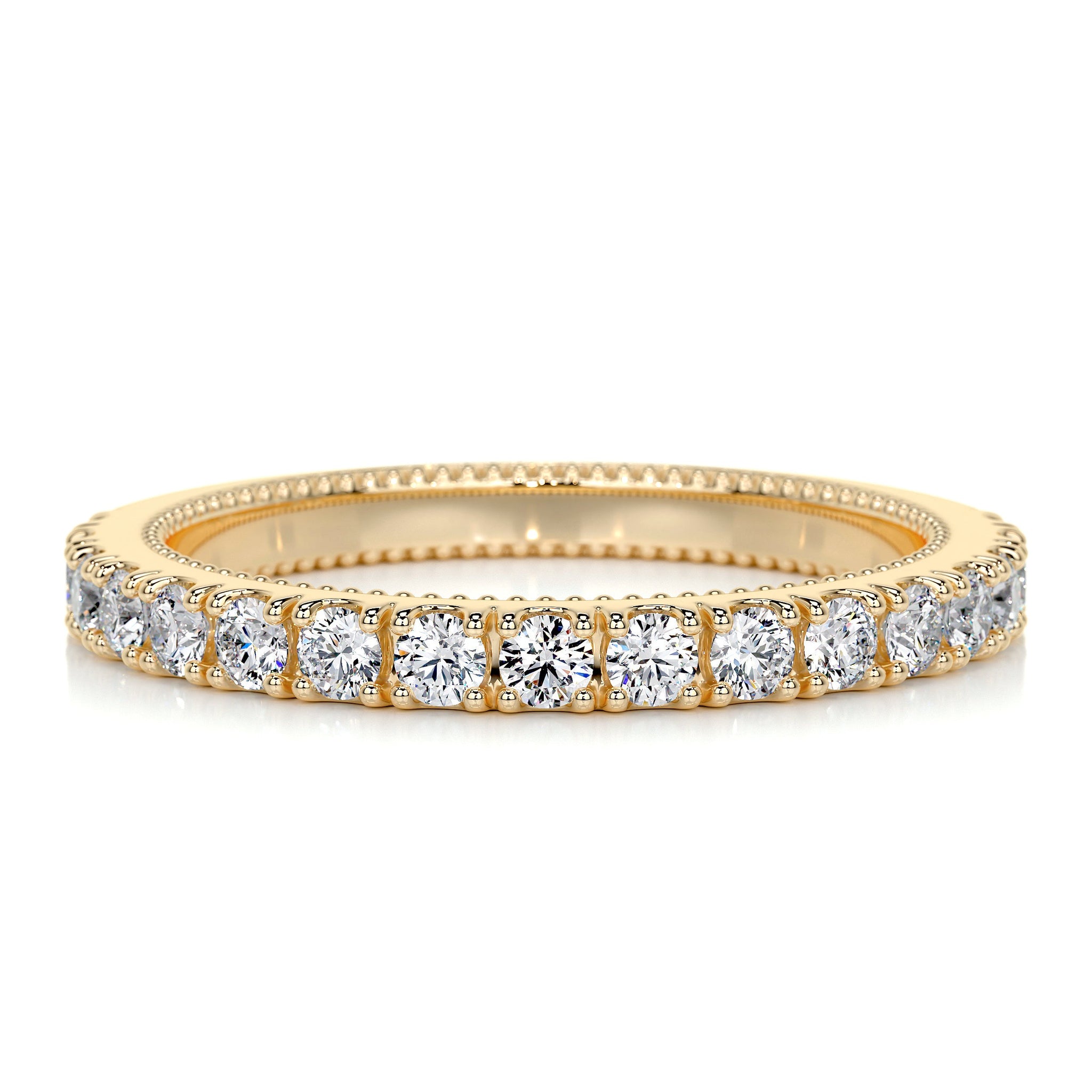 Half Eternity Pave Round Moissanite Wedding Band