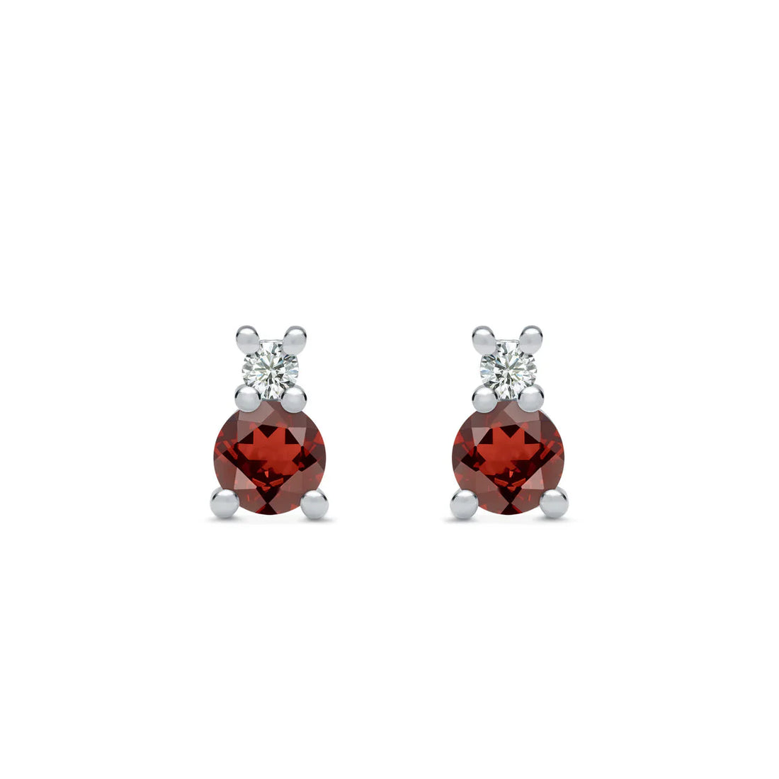 1.30CT Baguette Garnet Diamond January Birthstone Earrings