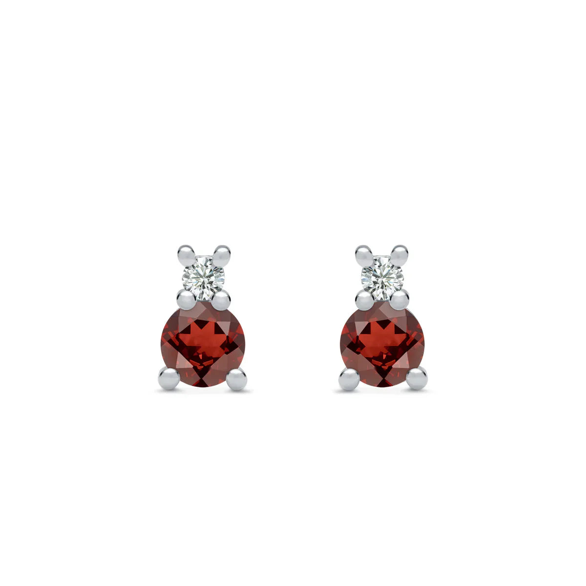 1.30CT Baguette Garnet Diamond January Birthstone Earrings