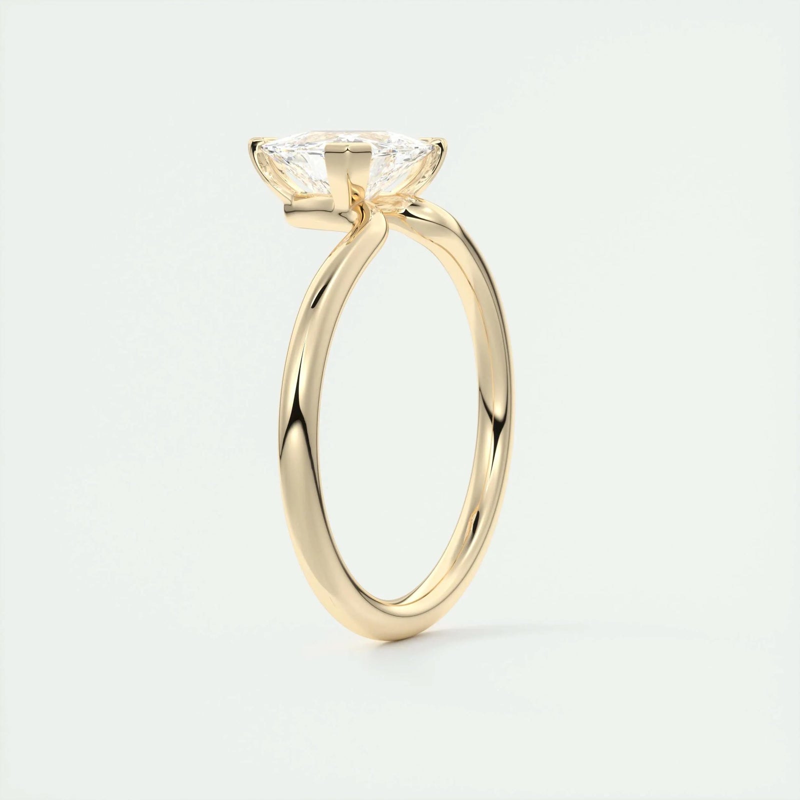 2.1 Ct Trillion Cantilever Solitaire Moissanite Engagement Ring