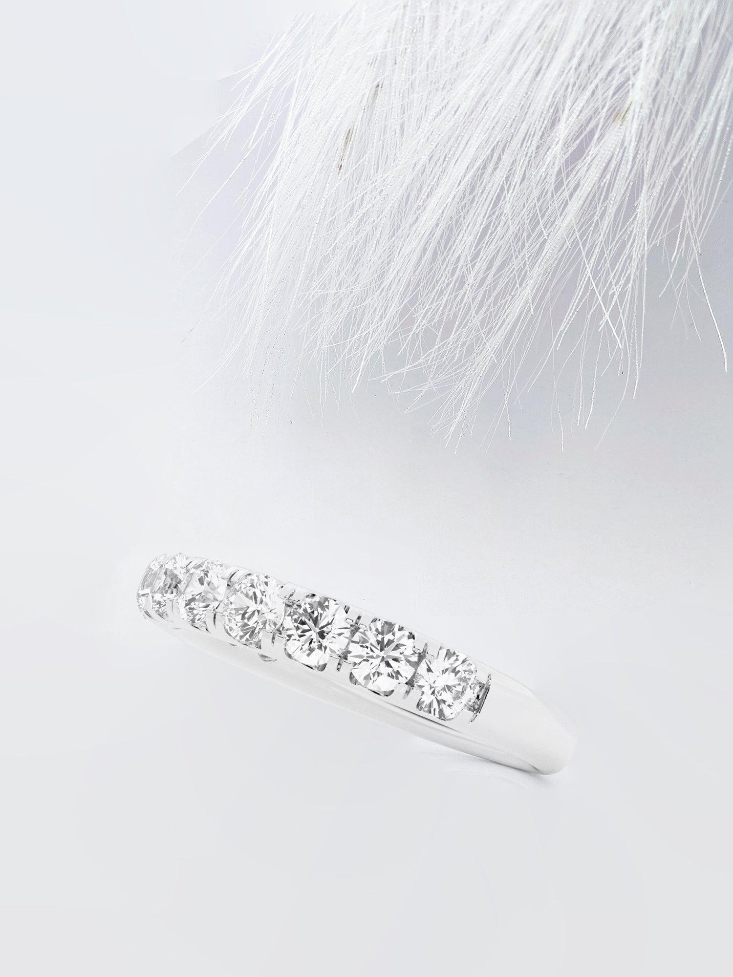 Round FG-VS2 Lab Grown Diamond Half Eternity Wedding Band