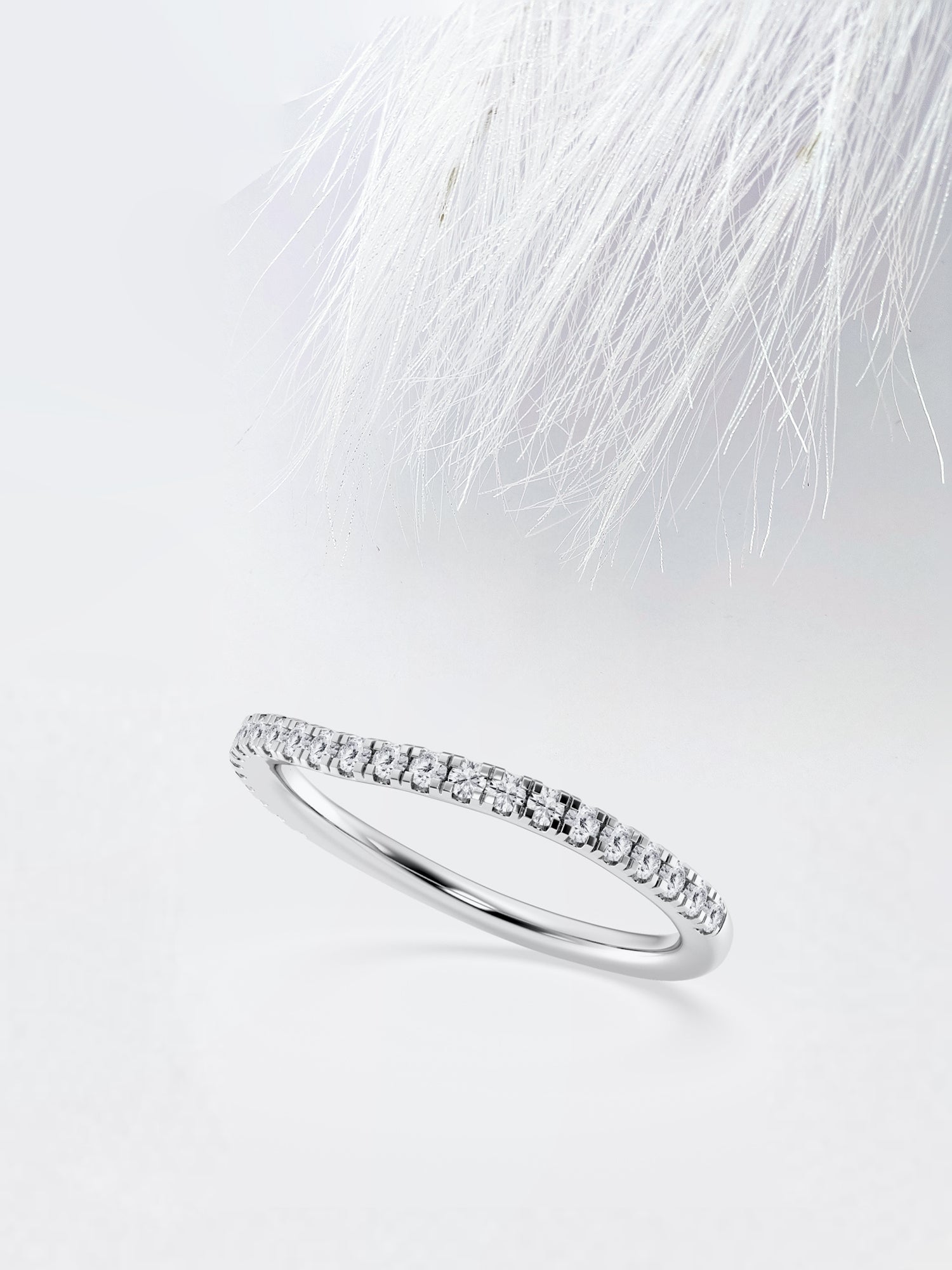 Round FG-VS2 Lab Grown Diamond Curved Eternity Band