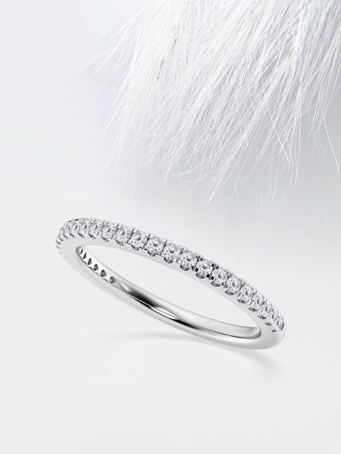 Round FG-VS2 Lab Grown Diamond French Claw Half Eternity Band