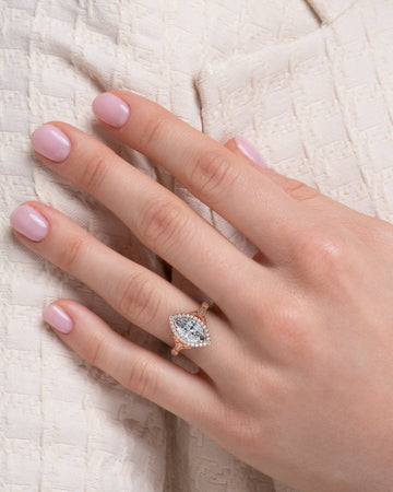 2.0 - 4.0 CT Marquise shaped CVD Diamond Vintage Engagement Ring
