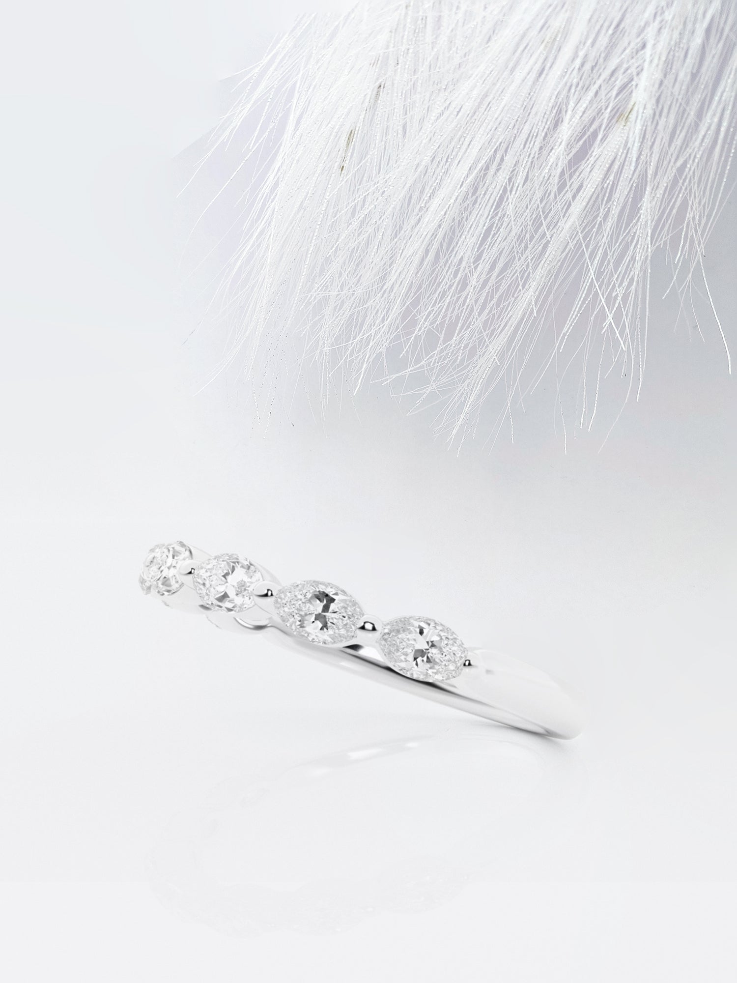 Marquise FG-VS2 Lab Grown Diamond Floating Wedding Band
