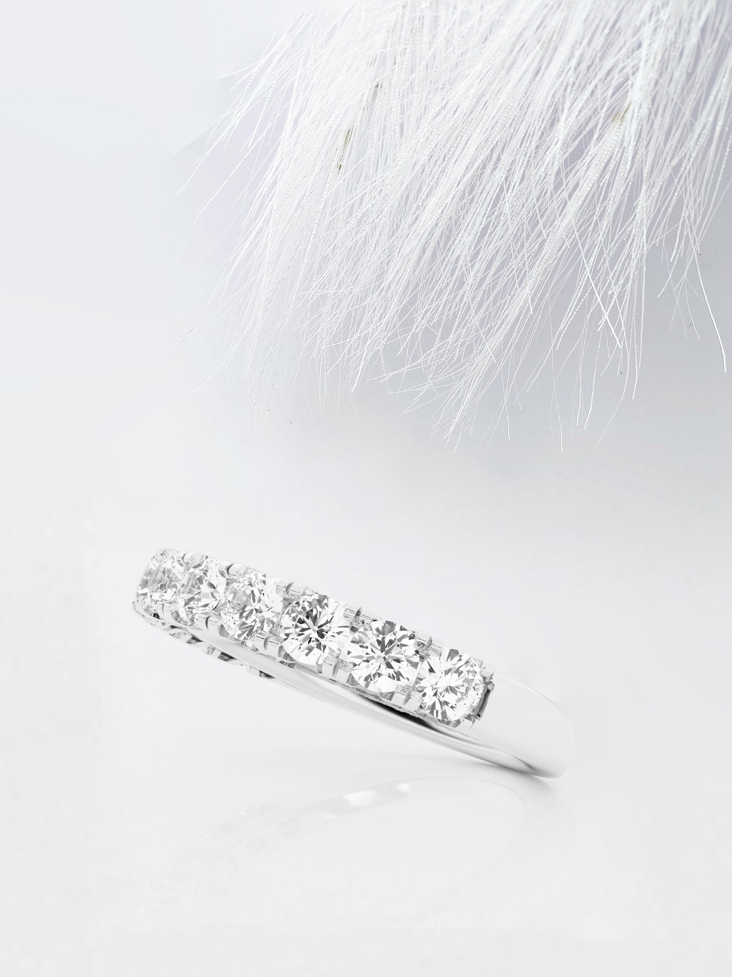 Round FG-VS2 Lab Grown Diamond Half Eternity Wedding Band