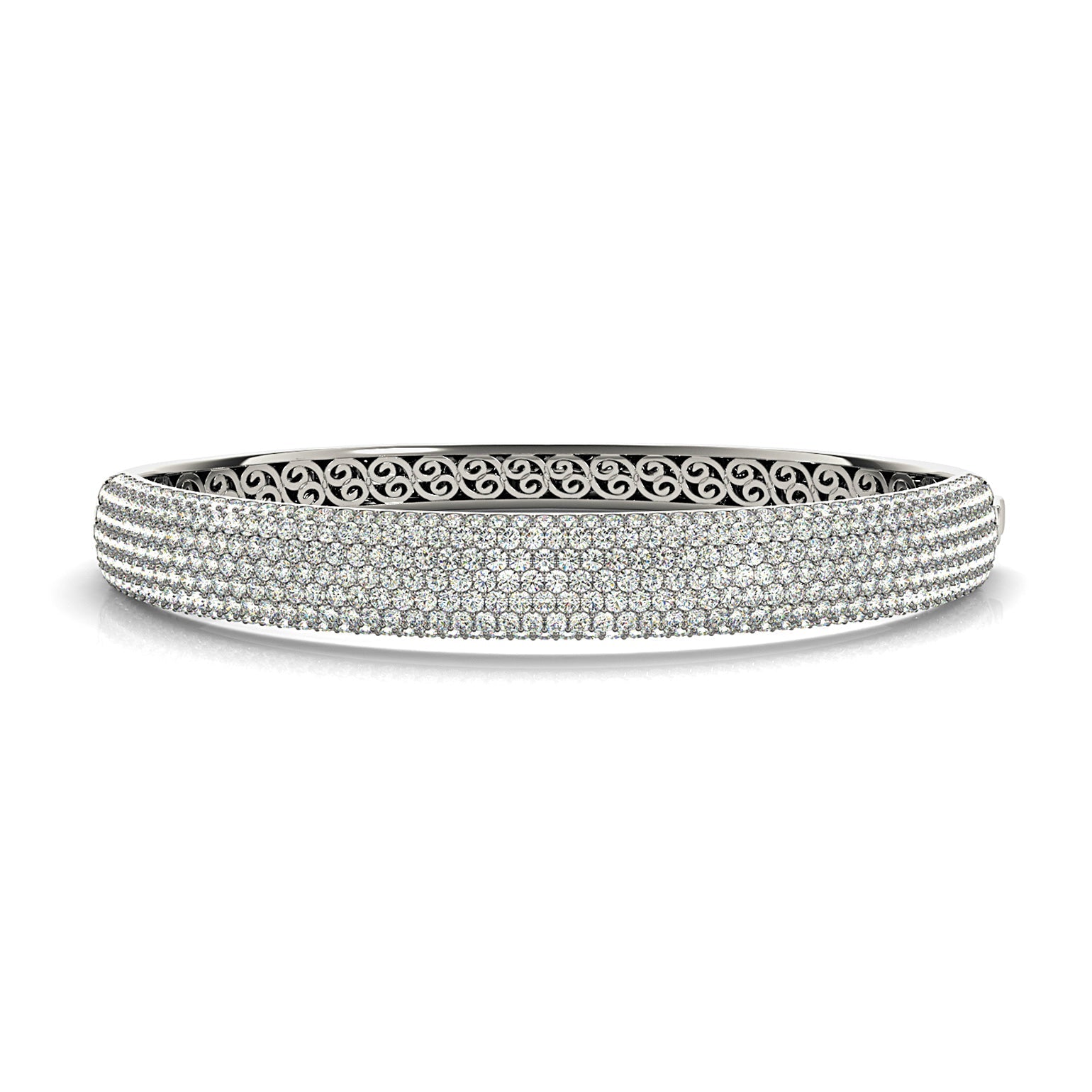 6.75 ctw Multi Row Diamond Pave Set Bangle Bracelet for Women