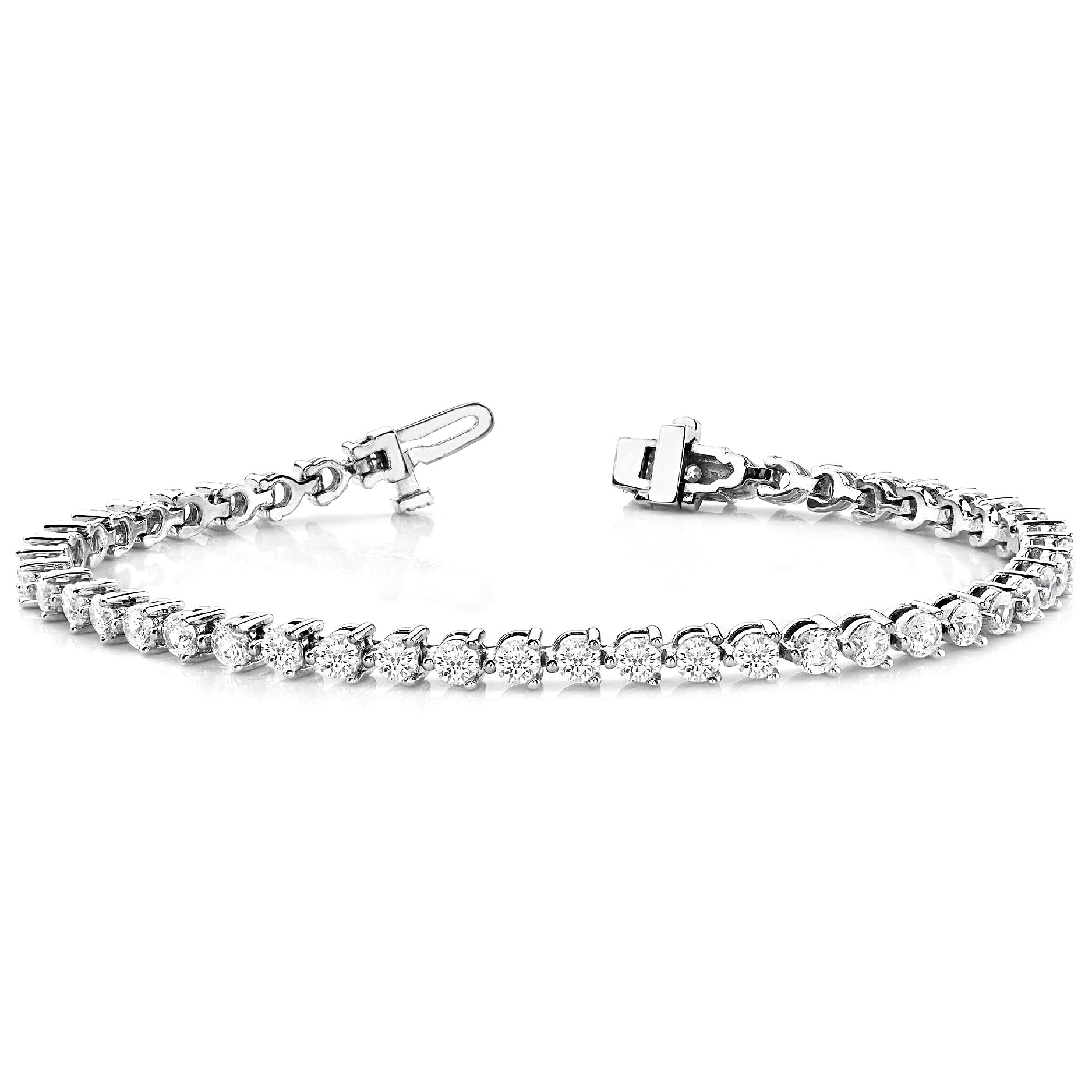 5.00 ctw Round Diamond Tennis Bracelet Three Prong Set for Women