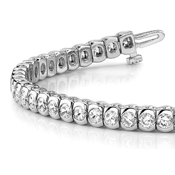 6.00 ctw Round Diamond Bezel Set Tennis Bracelet for Women