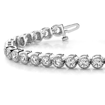 Celestial Bezel Set 5.75 ctw Round Diamond Tennis Bracelet for Women