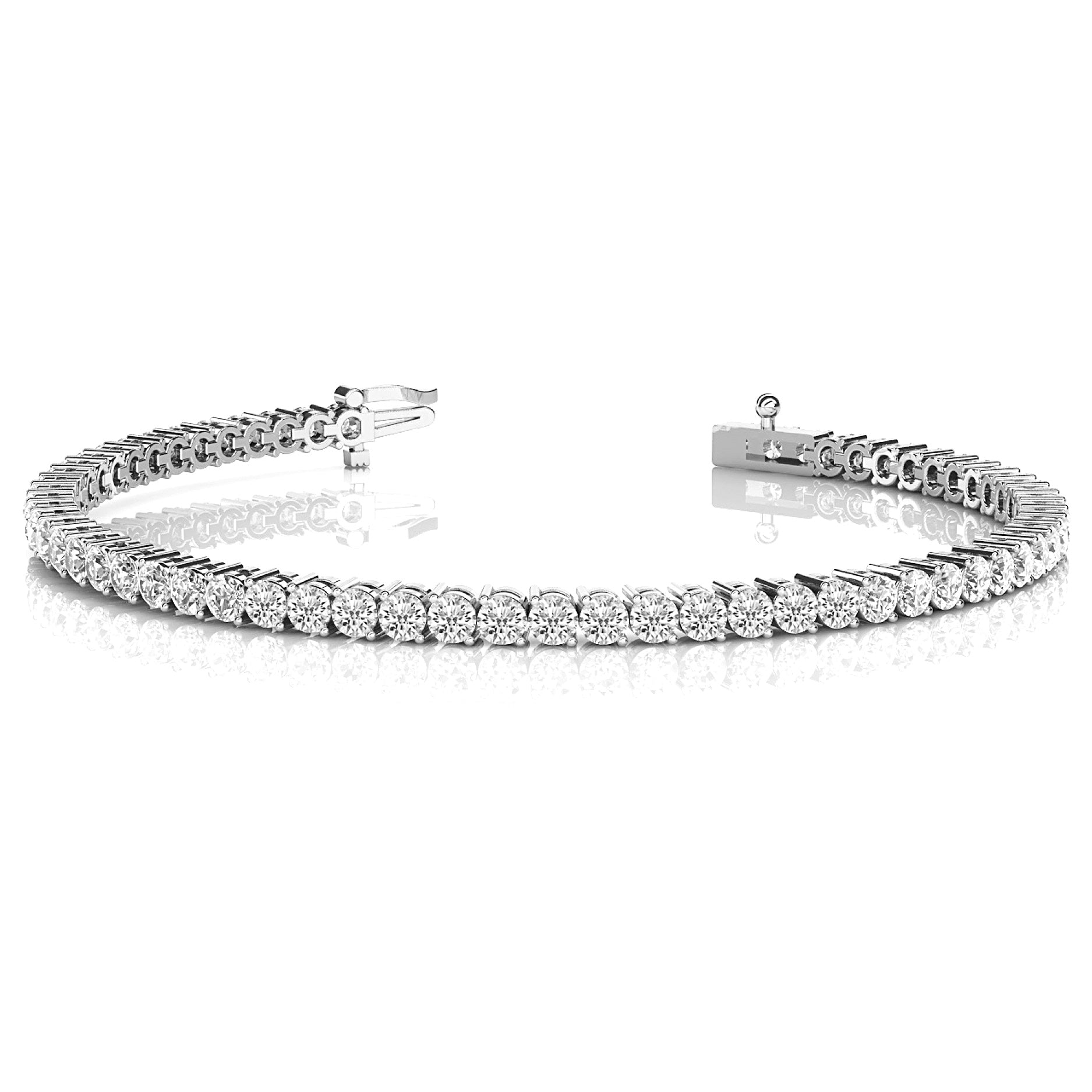 5.0 ctw Round Diamond Tennis Bracelet Two Prong Set for Women