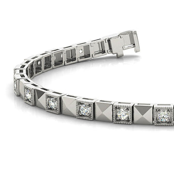 Vintage 0.50 ctw Round Diamond Tennis Bracelet Milgrain Prong Set for Women