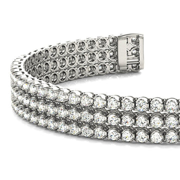 3.75 ctw Round Diamond Three Row Tennis Bracelet for Women