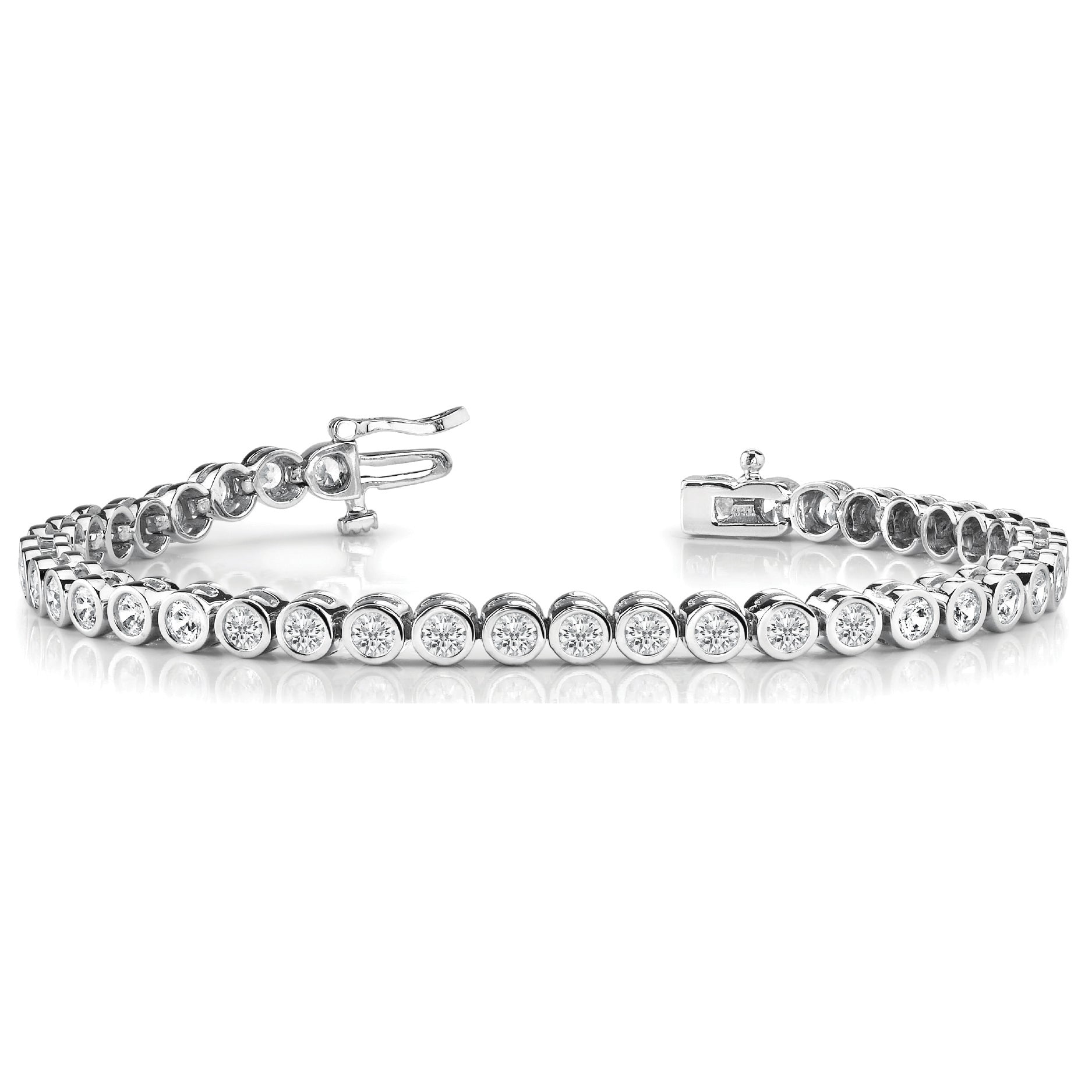 3.50 ctw Round Diamond Bezel Set Tennis Bracelet for Women