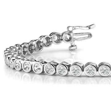 3.50 ctw Round Diamond Bezel Set Tennis Bracelet for Women