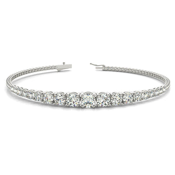 2.87 ctw Round Diamond Tennis Bracelet Four Prong Set for Women