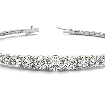 2.87 ctw Round Diamond Tennis Bracelet Four Prong Set for Women