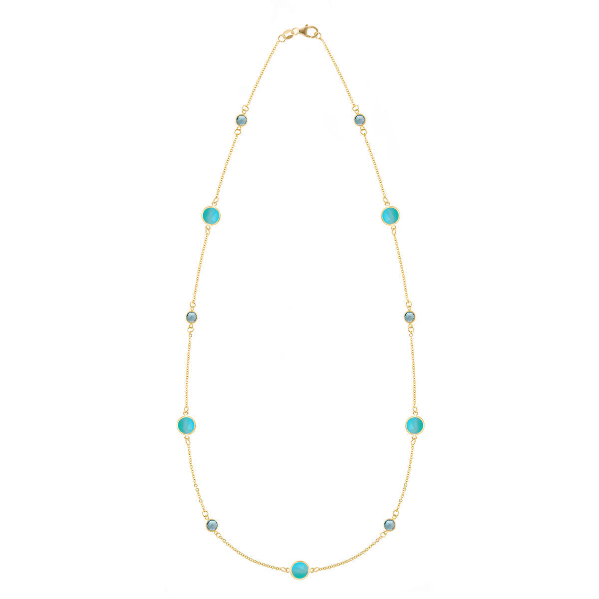 6.0CT Round Topaz Diamond December Birthstone Necklace