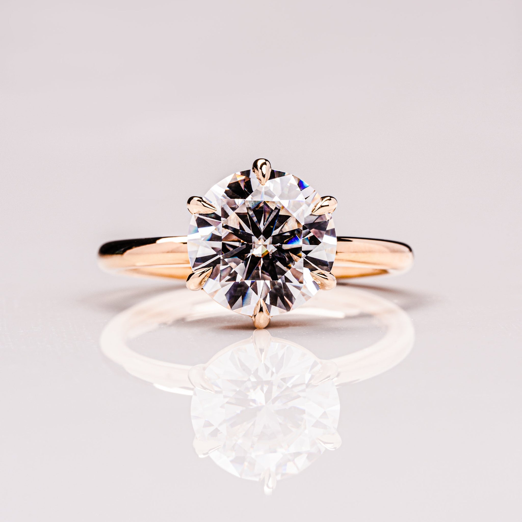 1.0 - 2.0 CT Round CVD Diamond Solitaire Engagement Ring