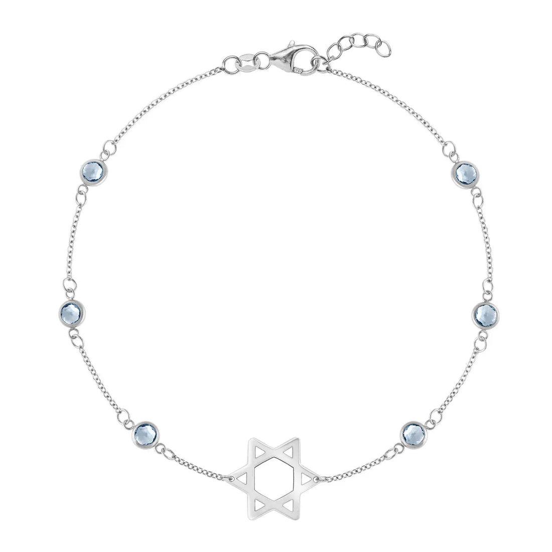 1.50CT Round Aquamarine Diamond March Birthstone Star Bracelet