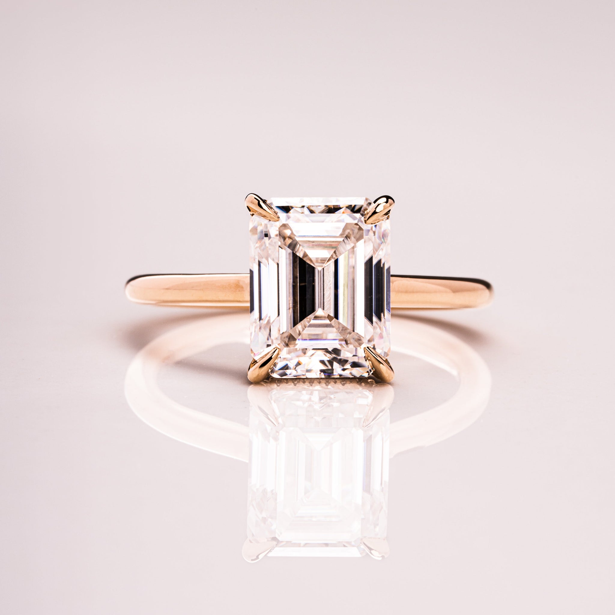 1.30 - 3.30 CT Emerald CVD Diamond Hidden Halo Engagement Ring