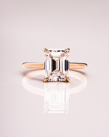 1.30 - 3.30 CT Emerald CVD Diamond Hidden Halo Engagement Ring