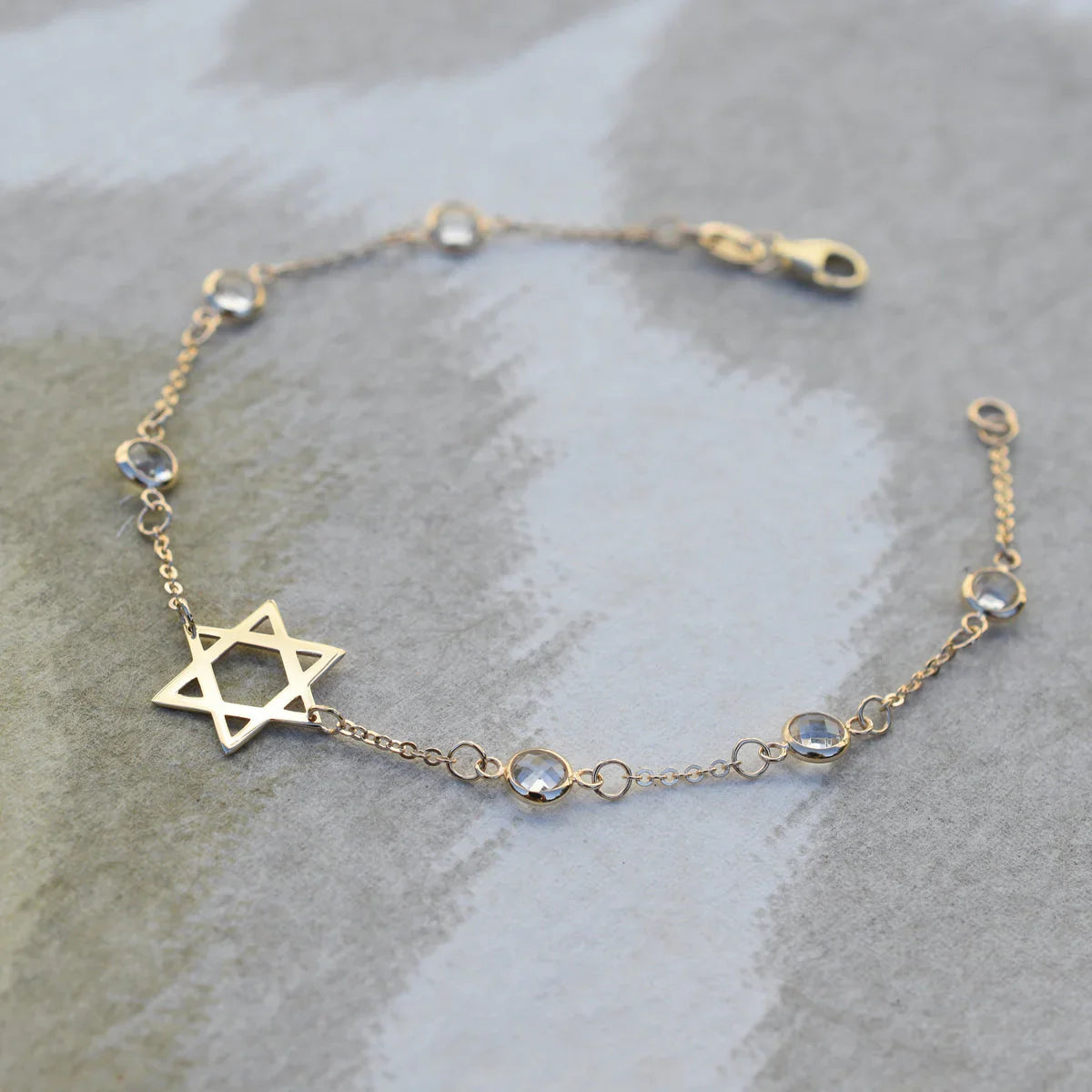 1.50CT Round Diamond April Birthstone Star Bracelet for Women