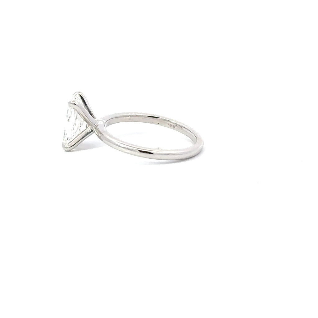 1.10-3.10 CT Radiant CVD Diamond Solitaire Engagement Ring