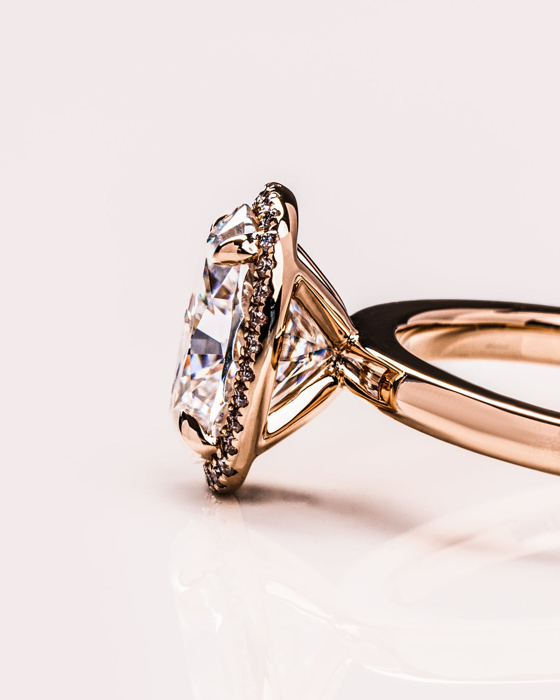 1.80 - 3.80 CT Oval CVD Diamond Halo Engagement Ring