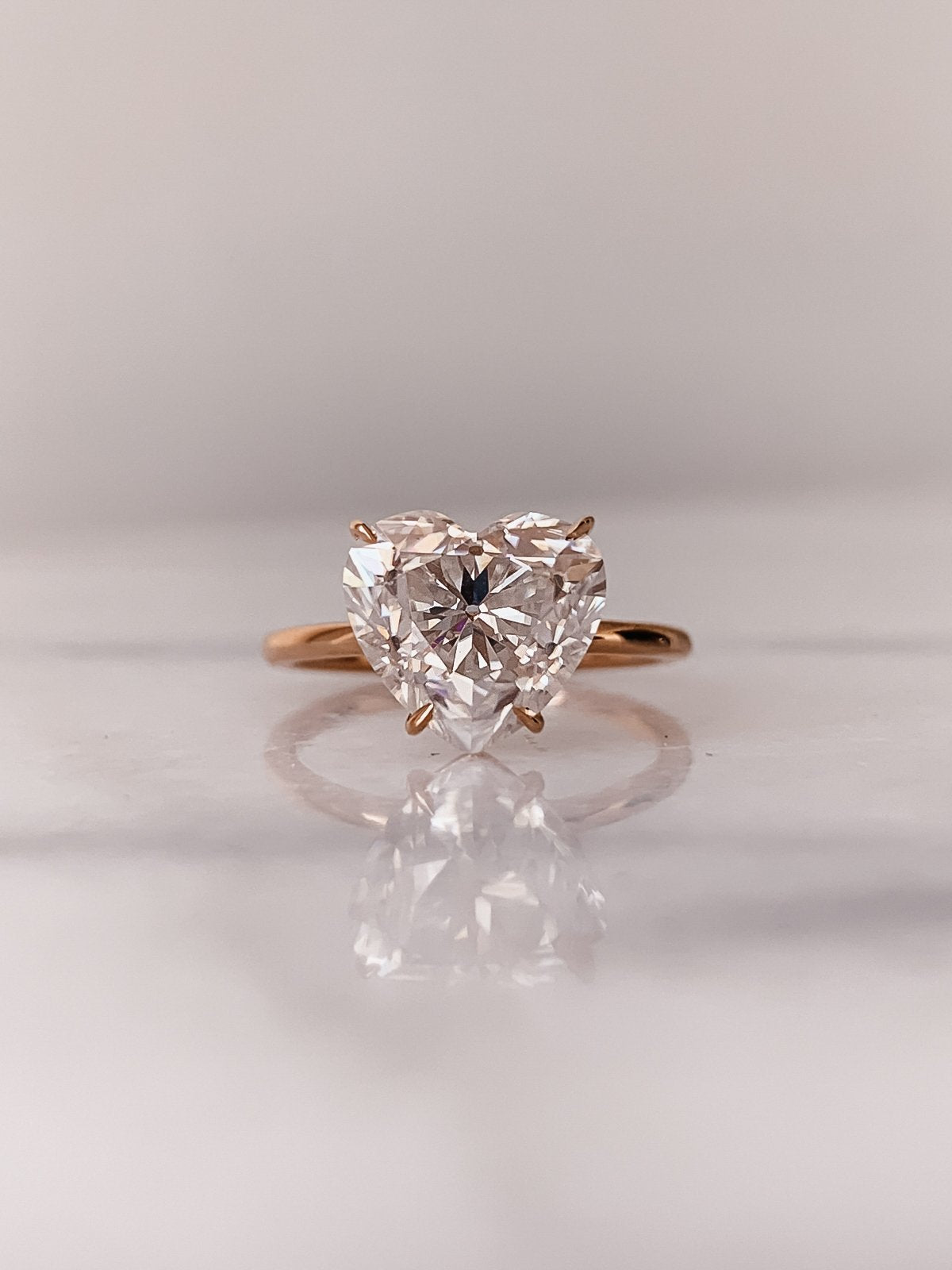 2.0 CT Heart Cut Moissanite Solitaire Diamond Engagement Ring