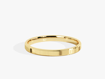 2.0mm Solid Gold Beveled Edge Wedding Band