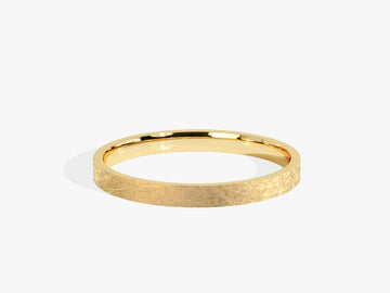 2.0mm Matte Finish Flat Wedding Band in Solid Gold