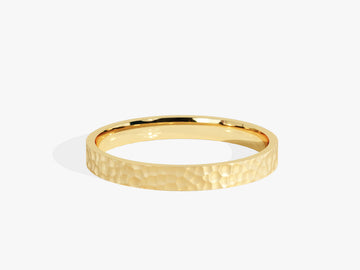 2.0mm Solid Gold Hammered Dome Wedding Band