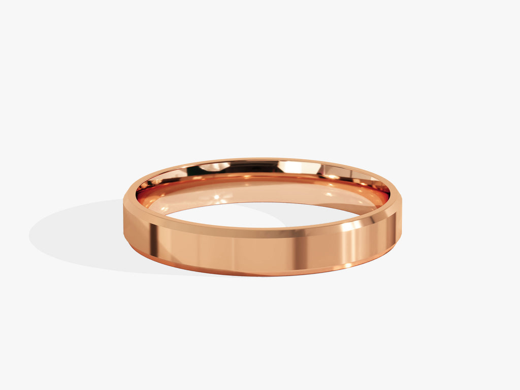 3.0mm Solid Gold Beveled Edge Wedding Band