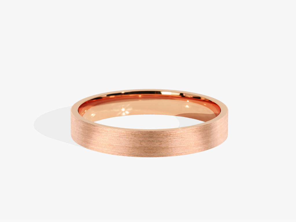 3.0mm Classic Flat Wedding Band - Matte Brushed Anniversary Gift