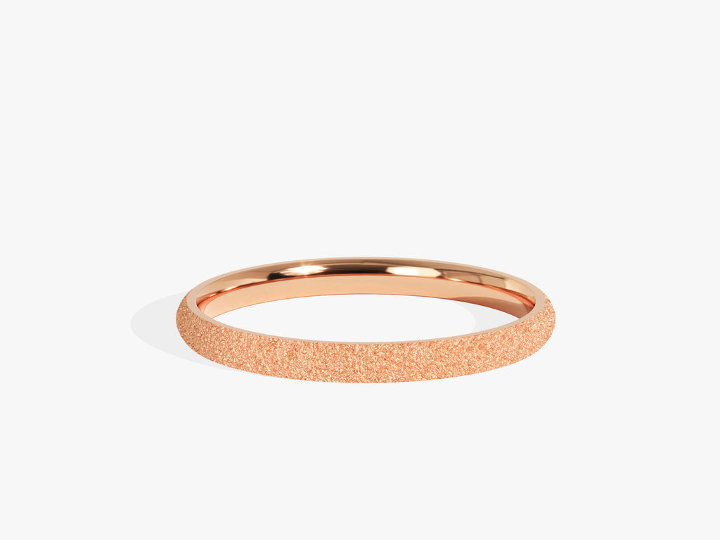 2.0mm Stardust Finish Classic Dome Wedding Band in Solid Gold