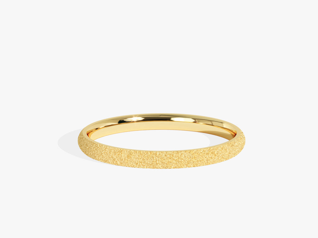 2.0mm Stardust Finish Classic Dome Wedding Band in Solid Gold