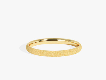 2.0mm Stardust Finish Classic Dome Wedding Band in Solid Gold