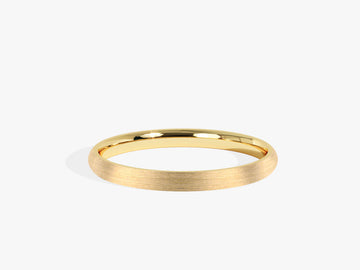 2.0mm Matte Brushed Classic Dome Wedding Band in Solid Gold