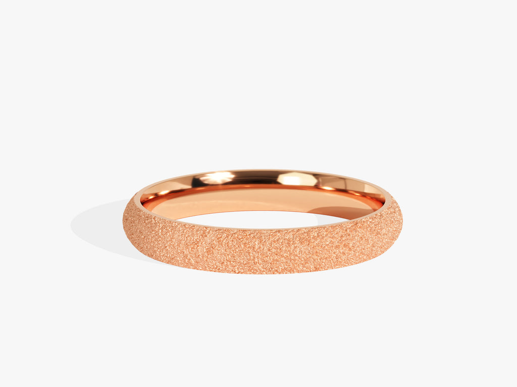 3.0mm Classic Dome Wedding Band with Stardust Finish
