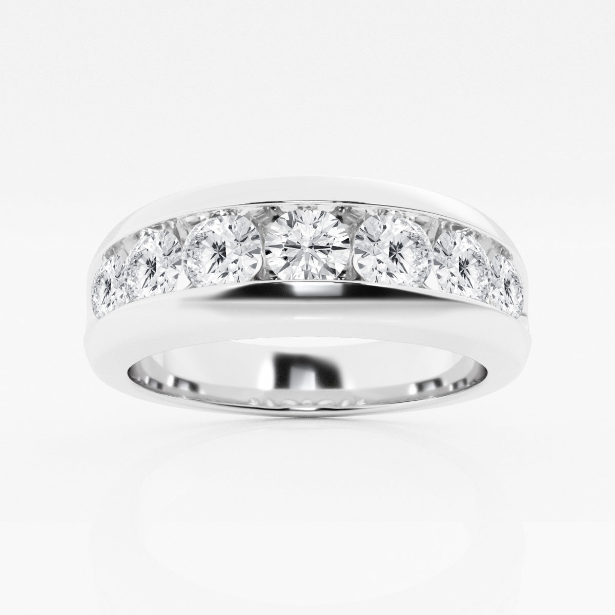 5mm Round Cut Lab Grown Seven Stone Men's Wedding Band