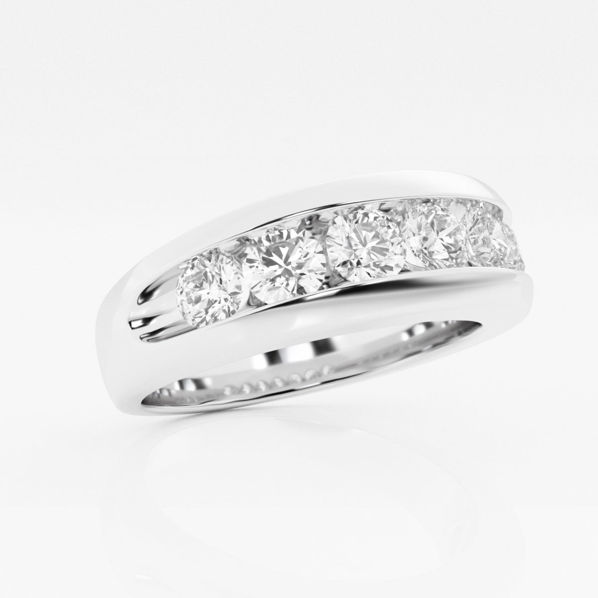 5mm Round Cut Lab Grown Seven Stone Men's Wedding Band