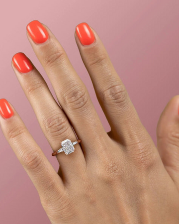 2.0 - 4.0  CT Radiant Cut CVD Diamond Three Stone Style Engagement Ring
