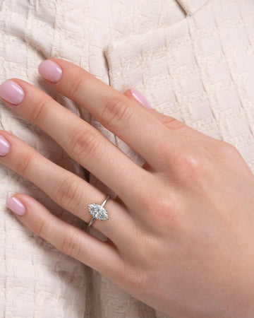 2.0 - 4.0 CT Marquise Cut CVD Diamond Solitaire Setting Engagement Ring