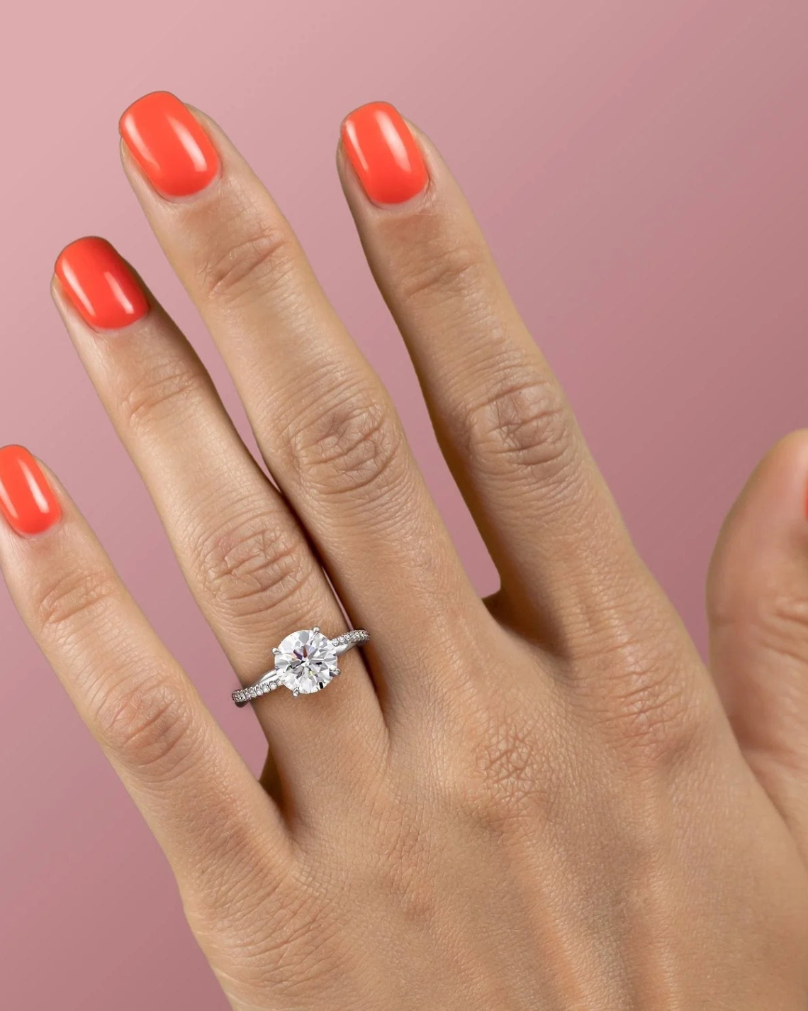 2.0 - 3.0 CT Cushion Cut CVD Diamond Twisted Engagement Ring