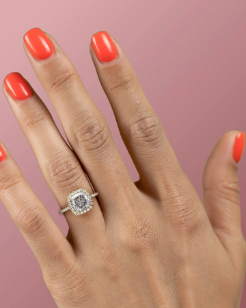 2.0 - 4.0 CT Cushion Cut CVD Diamond Halo & Pave Setting Engagement Ring