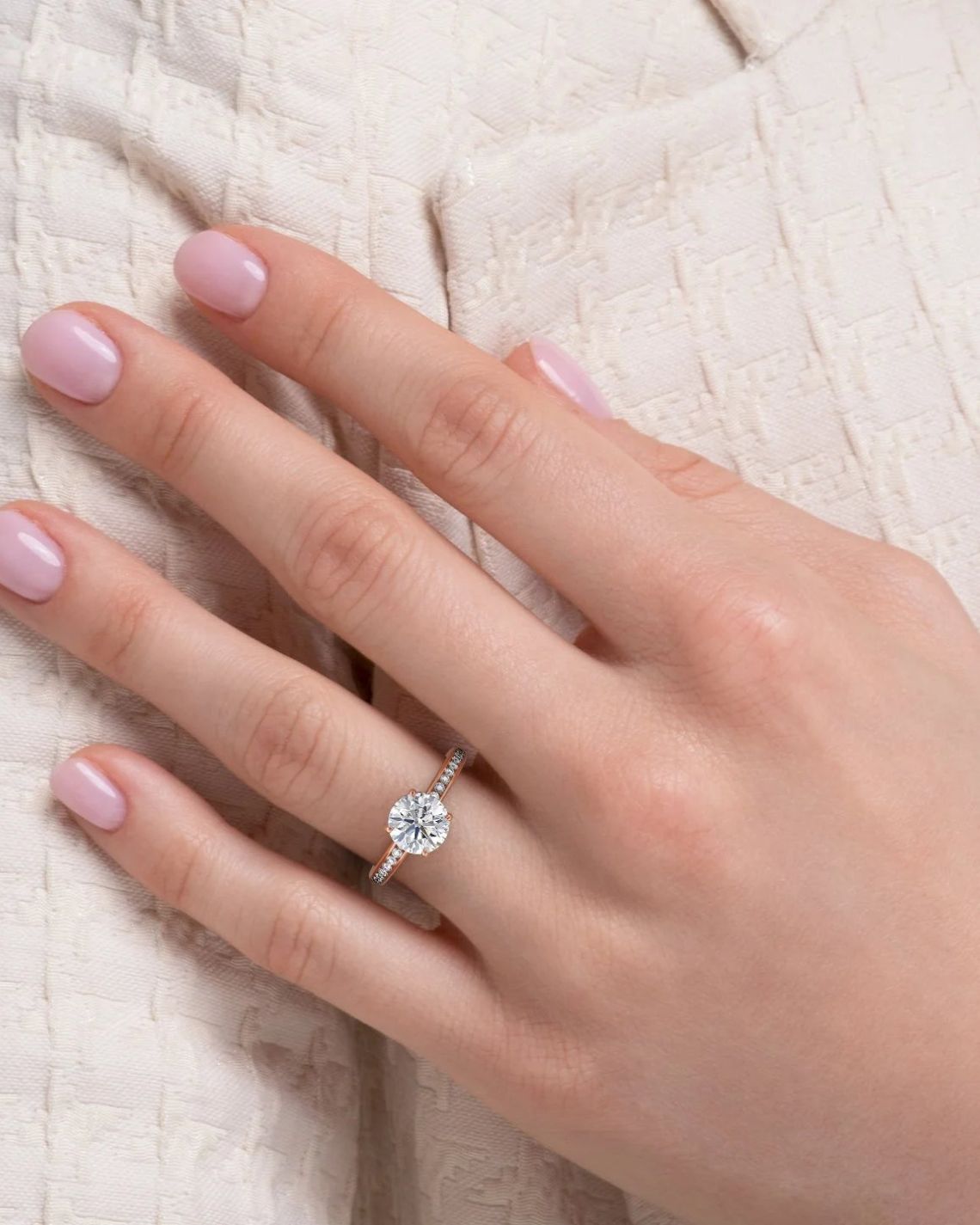 2.0  - 4.0 CT Round Cut CVD Diamond Pave Engagement Ring