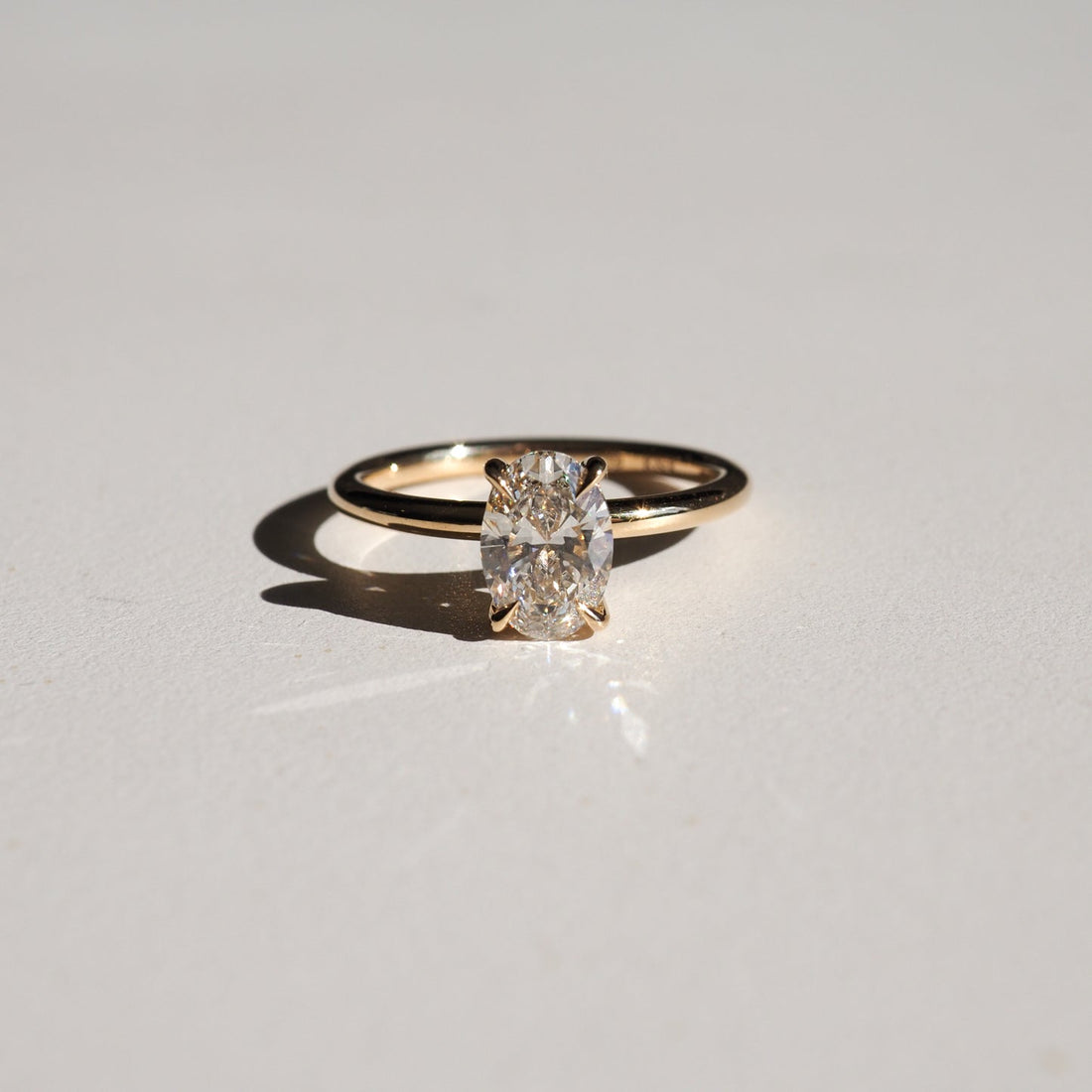 1.5- 3.5 CT Oval CVD Diamond Solitaire Engagement Ring