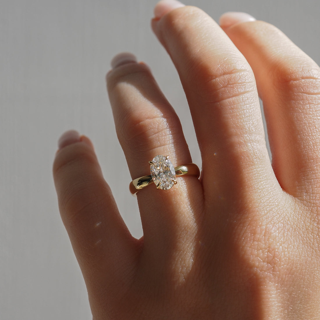 1.60-3.50 Carats Oval Shaped CVD Diamond Solitaire Style Engagement Ring